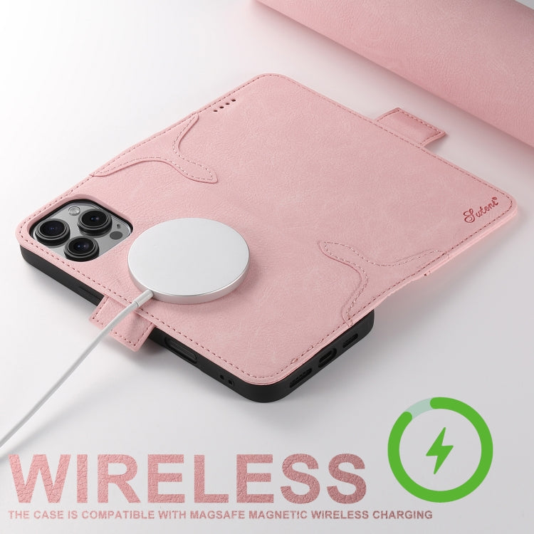 For iPhone 16 Pro SUTENI J07 Multifunctional Horizontal Flip Magsafe Leather Phone Case(Pink) - iPhone 16 Pro Cases by Suteni | Online Shopping South Africa | PMC Jewellery | Buy Now Pay Later Mobicred