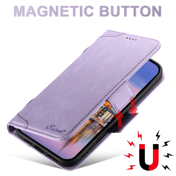 For iPhone 16 Pro SUTENI J07 Multifunctional Horizontal Flip Magsafe Leather Phone Case(Purple) - iPhone 16 Pro Cases by Suteni | Online Shopping South Africa | PMC Jewellery | Buy Now Pay Later Mobicred