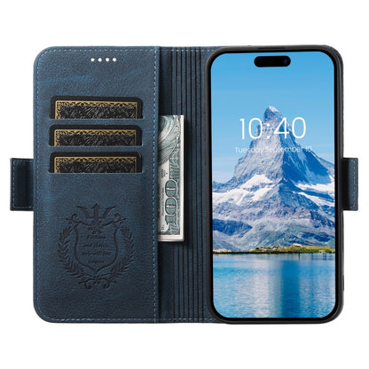 For iPhone 16 Plus SUTENI J07 Multifunctional Horizontal Flip Magsafe Leather Phone Case(Blue) - iPhone 16 Plus Cases by Suteni | Online Shopping South Africa | PMC Jewellery | Buy Now Pay Later Mobicred