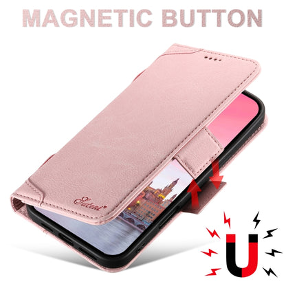 For iPhone 16 Plus SUTENI J07 Multifunctional Horizontal Flip Magsafe Leather Phone Case(Pink) - iPhone 16 Plus Cases by Suteni | Online Shopping South Africa | PMC Jewellery | Buy Now Pay Later Mobicred