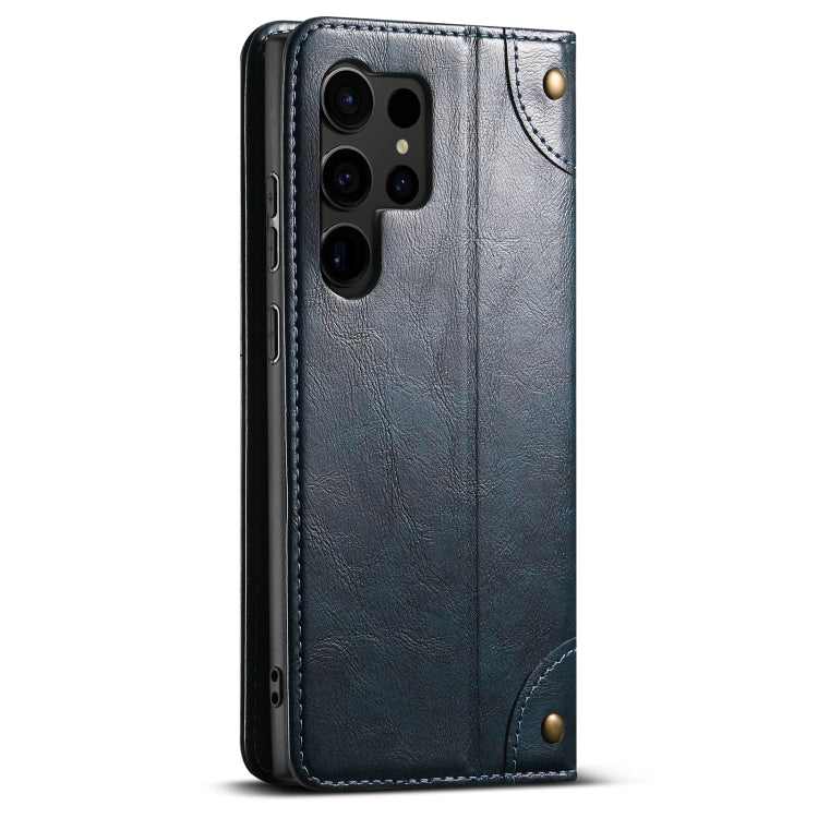 For Samsug Galaxy S24 Ultra 5G Suteni Baroque Calf Texture Buckle Wallet Leather Phone Case(Blue) - Galaxy S24 Ultra 5G Cases by Suteni | Online Shopping South Africa | PMC Jewellery | Buy Now Pay Later Mobicred