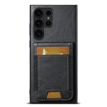 For Samsung Galaxy S24 Ultra 5G Suteni H03 Oil Wax Leather Wallet Stand Back Phone Case(Black) - Galaxy S24 Ultra 5G Cases by Suteni | Online Shopping South Africa | PMC Jewellery | Buy Now Pay Later Mobicred