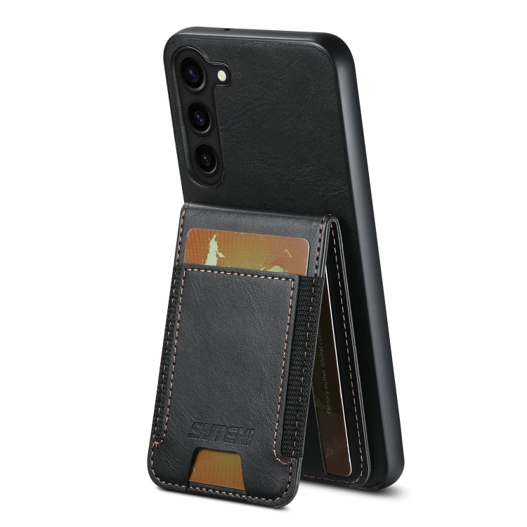 For Samsung Galaxy S24+ 5G Suteni H03 Oil Wax Leather Wallet Stand Back Phone Case(Black) - Galaxy S24+ 5G Cases by Suteni | Online Shopping South Africa | PMC Jewellery | Buy Now Pay Later Mobicred