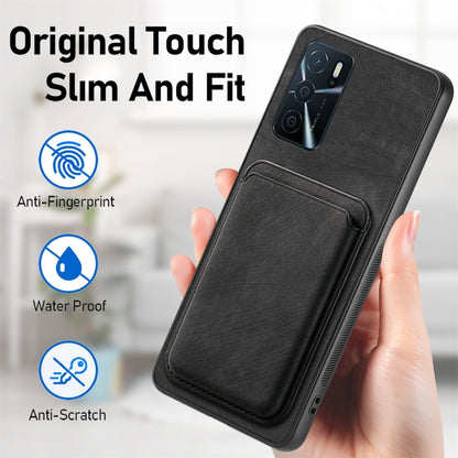 For OPPO Reno8 Z Retro Leather Card Bag Magnetic Phone Case(Black) - OPPO Cases by PMC Jewellery | Online Shopping South Africa | PMC Jewellery | Buy Now Pay Later Mobicred