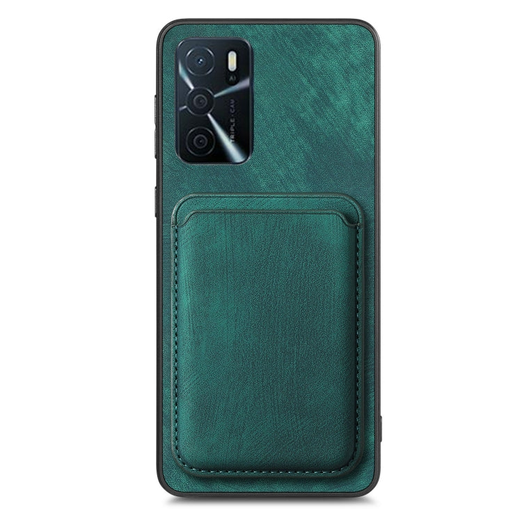 For OPPO A17 Retro Leather Card Bag Magnetic Phone Case(Green) - OPPO Cases by PMC TechLife | Online Shopping South Africa | PMC TechLife | Buy Now Pay Later Mobicred