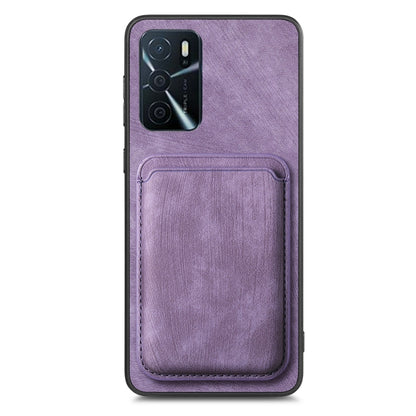 For OPPO Find X5 Pro Retro Leather Card Bag Magnetic Phone Case(Purple) - OPPO Cases by PMC Jewellery | Online Shopping South Africa | PMC Jewellery | Buy Now Pay Later Mobicred