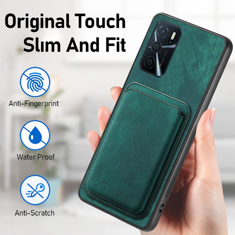 For OPPO Reno7 Pro 5G Retro Leather Card Bag Magnetic Phone Case(Green) - OPPO Cases by PMC Jewellery | Online Shopping South Africa | PMC Jewellery | Buy Now Pay Later Mobicred