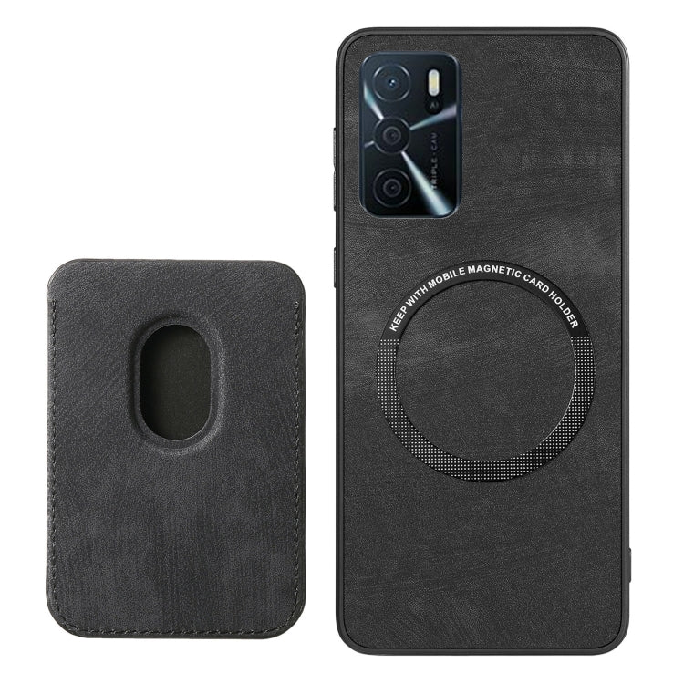 For OPPO Reno6 Z Retro Leather Card Bag Magnetic Phone Case(Black) - OPPO Cases by PMC Jewellery | Online Shopping South Africa | PMC Jewellery | Buy Now Pay Later Mobicred