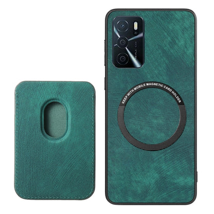For OPPO Reno6 5G Retro Leather Card Bag Magnetic Phone Case(Green) - OPPO Cases by PMC Jewellery | Online Shopping South Africa | PMC Jewellery | Buy Now Pay Later Mobicred