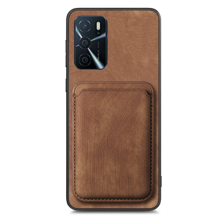 For OPPO Reno6 Pro 5G Retro Leather Card Bag Magnetic Phone Case(Brown) - OPPO Cases by PMC Jewellery | Online Shopping South Africa | PMC Jewellery | Buy Now Pay Later Mobicred