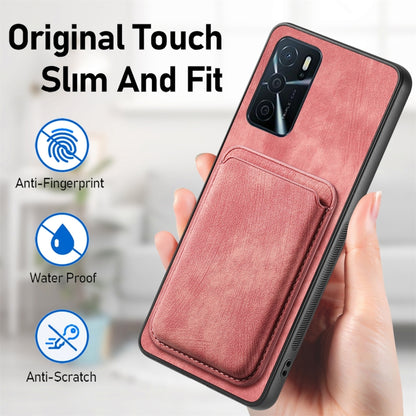 For OPPO Reno5 5G Retro Leather Card Bag Magnetic Phone Case(Pink) - OPPO Cases by PMC Jewellery | Online Shopping South Africa | PMC Jewellery | Buy Now Pay Later Mobicred