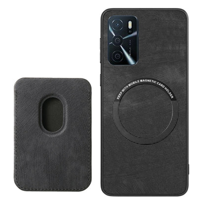 For OPPO Reno5 5G Retro Leather Card Bag Magnetic Phone Case(Black) - OPPO Cases by PMC Jewellery | Online Shopping South Africa | PMC Jewellery | Buy Now Pay Later Mobicred