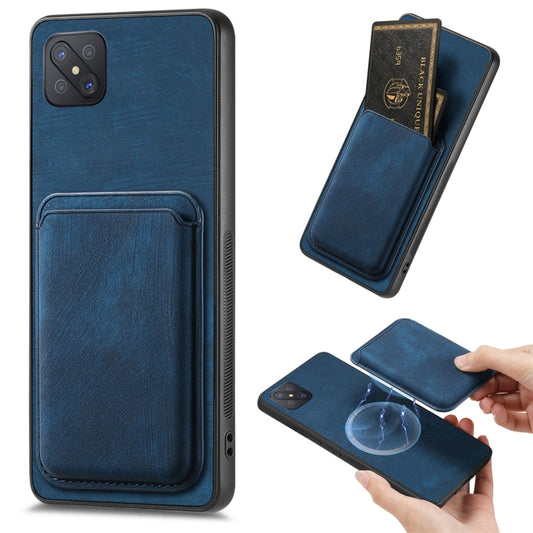 For OPPO A92S Retro Leather Card Bag Magnetic Phone Case(Blue) - OPPO Cases by PMC Jewellery | Online Shopping South Africa | PMC Jewellery | Buy Now Pay Later Mobicred