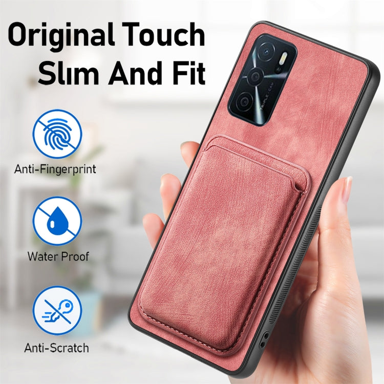 For OPPO A93 5G/A74 5G/A54 5G Retro Leather Card Bag Magnetic Phone Case(Pink) - OPPO Cases by PMC Jewellery | Online Shopping South Africa | PMC Jewellery | Buy Now Pay Later Mobicred