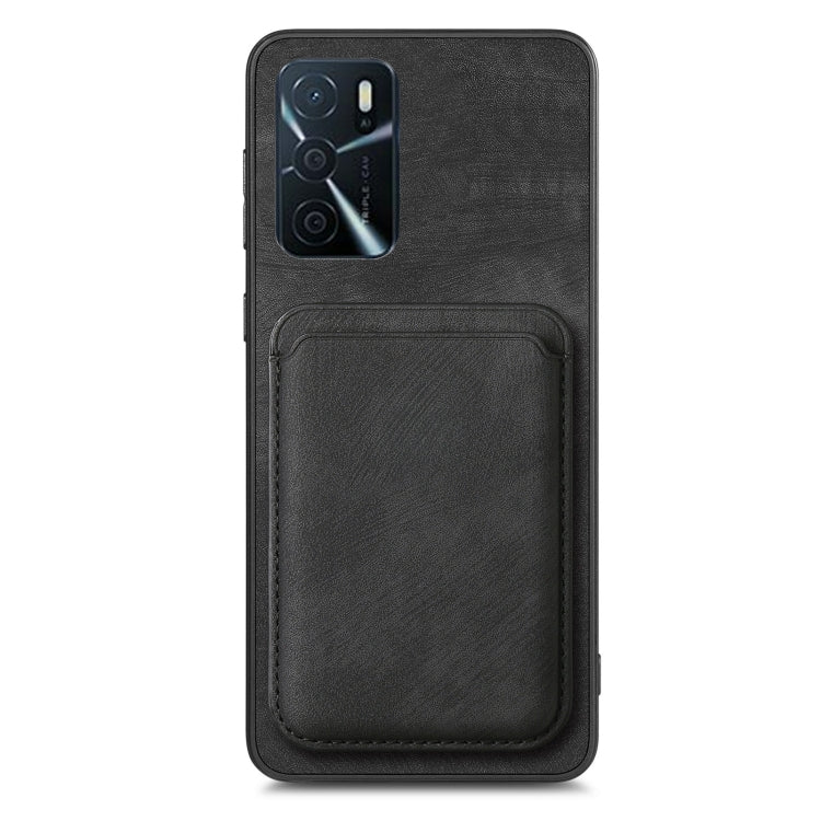 For OPPO A52 / A72/ A92 Retro Leather Card Bag Magnetic Phone Case(Black) - OPPO Cases by PMC Jewellery | Online Shopping South Africa | PMC Jewellery | Buy Now Pay Later Mobicred