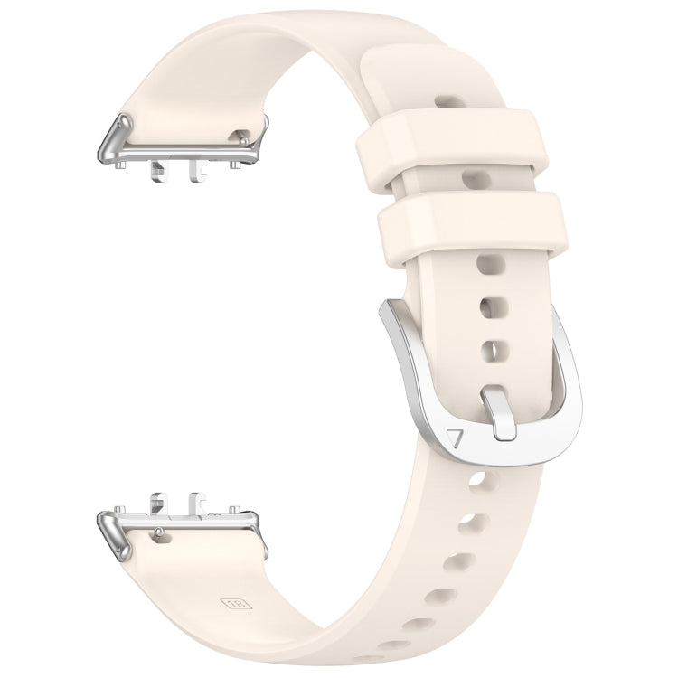 For Samsung Galaxy Fit 3 SM-R390 Metal Connector Liquid Glossy Silicone Watch Band(Starlight) - Watch Bands by PMC Jewellery | Online Shopping South Africa | PMC Jewellery