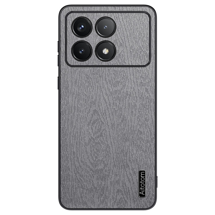 For Xiaomi Redmi K70 Tree Bark Leather Shockproof Phone Case(Grey) - K70 Cases by PMC Jewellery | Online Shopping South Africa | PMC Jewellery | Buy Now Pay Later Mobicred