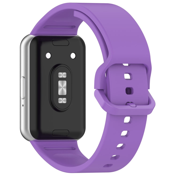 For Samsung Galaxy Fit 3 Solid Color Colorful Buckle Silicone Watch Band(Purple) - Watch Bands by PMC Jewellery | Online Shopping South Africa | PMC Jewellery