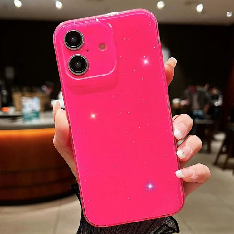 For iPhone 16 Jelly Glitter Solid Color TPU Phone Case(Rose Red) - iPhone 16 Cases by PMC TechLife | Online Shopping South Africa | PMC TechLife | Buy Now Pay Later Mobicred