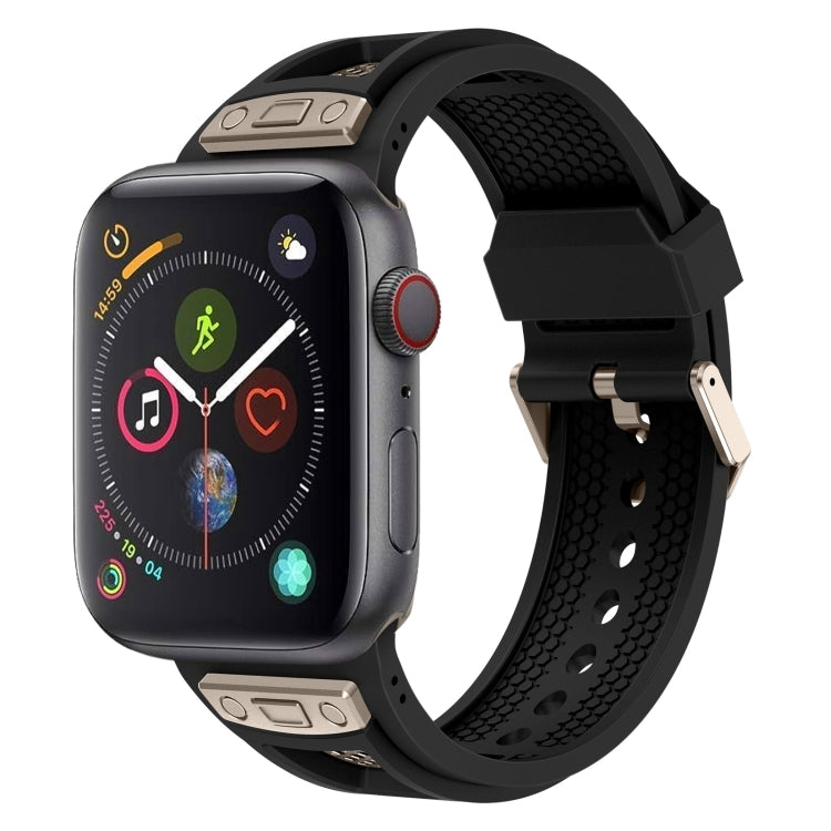 For  Apple Watch Series 4 44mm Breathable Stainless Steel Mesh TPU Watch Band(Black Titanium) - Watch Bands by PMC Jewellery | Online Shopping South Africa | PMC Jewellery