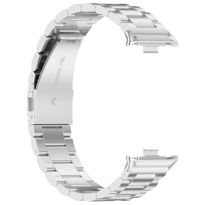 For Xiaomi Mi Band 8 Pro Three Bead Stainless Steel Metal Watch Band(Silver) - Watch Bands by PMC Jewellery | Online Shopping South Africa | PMC Jewellery