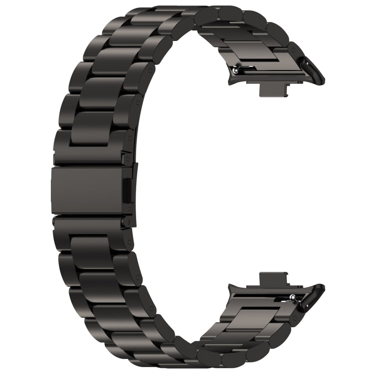 For Xiaomi Mi Band 8 Pro Three Bead Stainless Steel Metal Watch Band(Black) - Watch Bands by PMC Jewellery | Online Shopping South Africa | PMC Jewellery