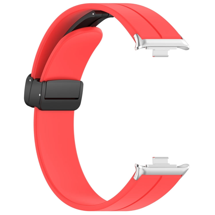 For Redmi Watch 4 Groove Folding Magnetic Buckle Silicone Watch Band(Red) - Watch Bands by PMC Jewellery | Online Shopping South Africa | PMC Jewellery