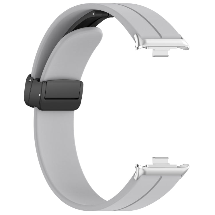 For Xiaomi  Mi Band 8 Pro Groove Folding Magnetic Buckle Silicone Watch Band(Light Gray) - Watch Bands by PMC Jewellery | Online Shopping South Africa | PMC Jewellery