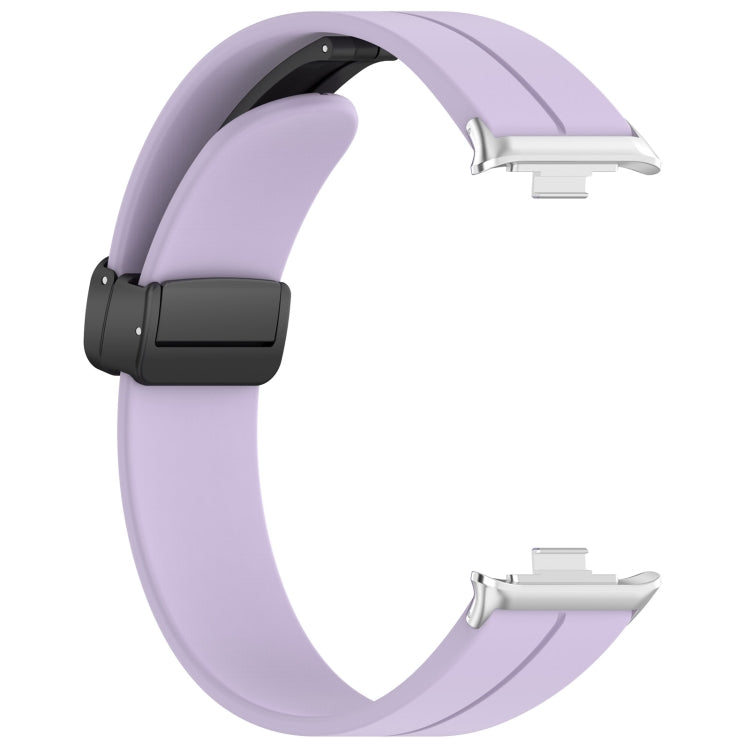 For Xiaomi  Mi Band 8 Pro Groove Folding Magnetic Buckle Silicone Watch Band(Purple) - Watch Bands by PMC Jewellery | Online Shopping South Africa | PMC Jewellery