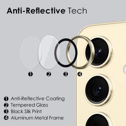 For Samsung Galaxy S24 5G NORTHJO Camera LensCD Vein Metal Ring Tempered Glass Film(Gold) - Galaxy S24 5G Tempered Glass by NORTHJO | Online Shopping South Africa | PMC Jewellery | Buy Now Pay Later Mobicred