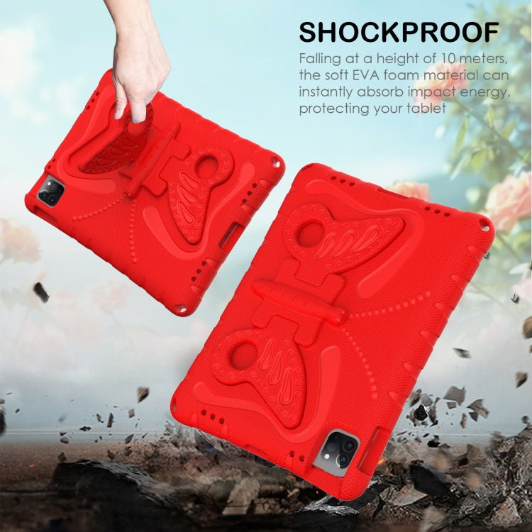 For iPad Air 11 2024 Butterfly Bracket EVA Shockproof Tablet Case(Red) - iPad Air 11 2024 Cases by PMC TechLife | Online Shopping South Africa | PMC TechLife | Buy Now Pay Later Mobicred