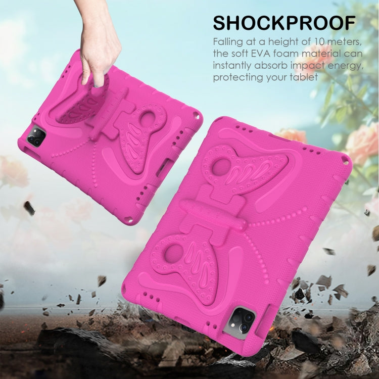 For iPad Pro 11 2024 Butterfly Bracket EVA Shockproof Tablet Case(Rose Red) - iPad Pro 11 2024 Cases by PMC TechLife | Online Shopping South Africa | PMC TechLife | Buy Now Pay Later Mobicred