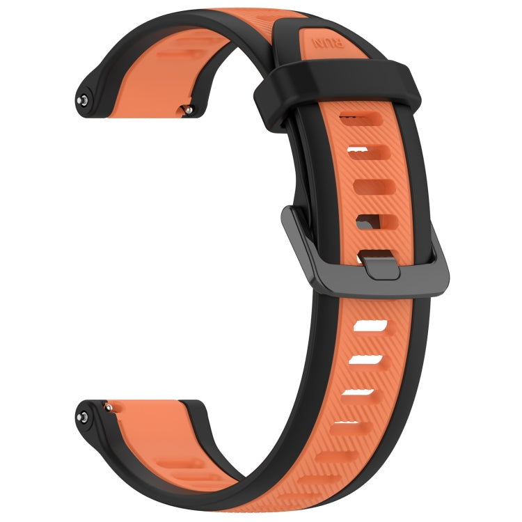 For Garmin Forerunner 255 22mm Two Color Textured Silicone Watch Band(Orange+Black) - Watch Bands by PMC Jewellery | Online Shopping South Africa | PMC Jewellery