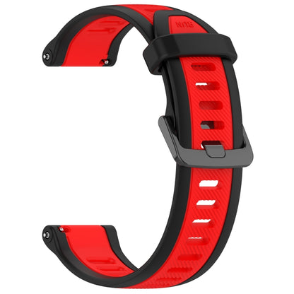 For Garmin Vivoactive 4 22mm Two Color Textured Silicone Watch Band(Red+Black) - Watch Bands by PMC Jewellery | Online Shopping South Africa | PMC Jewellery