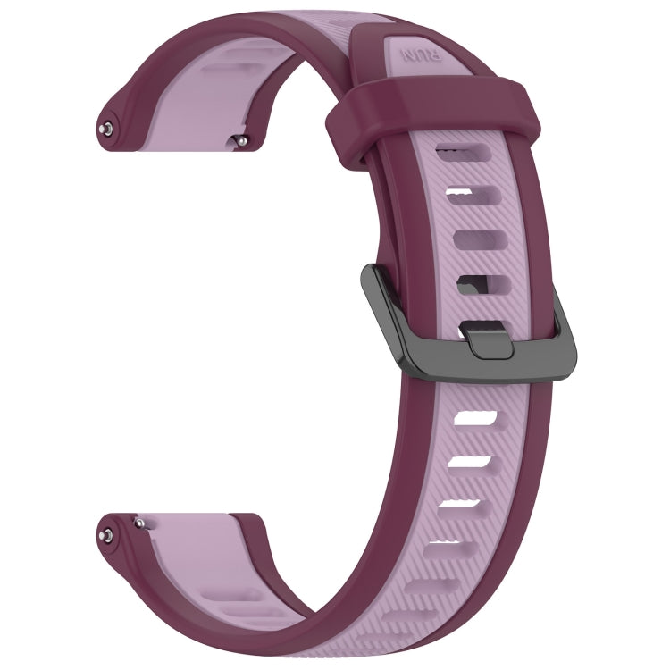 For Garmin Vivoactive 4 22mm Two Color Textured Silicone Watch Band(Purple) - Watch Bands by PMC Jewellery | Online Shopping South Africa | PMC Jewellery