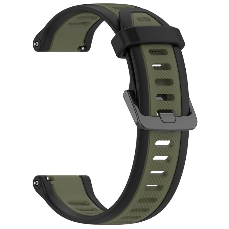 For Amazfit 3 22mm Two-Color Textured Silicone Watch Band(Green+Black) - Watch Bands by PMC Jewellery | Online Shopping South Africa | PMC Jewellery