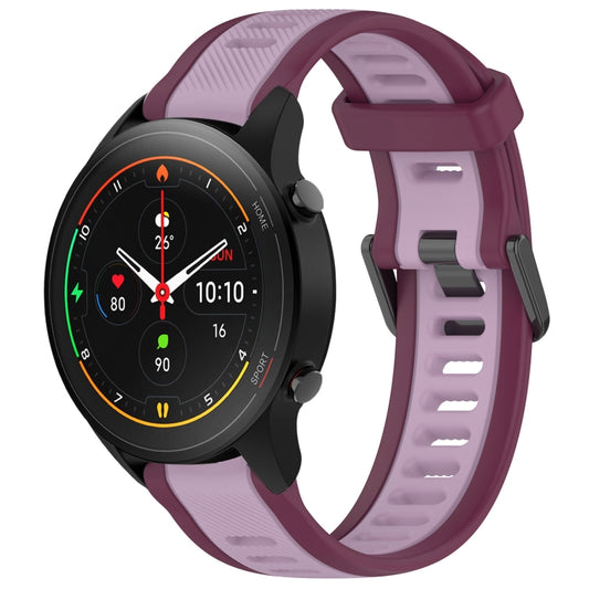 For Xiaomi MI Watch S1 Pro 22mm Two Color Textured Silicone Watch Band(Purple) - Watch Bands by PMC Jewellery | Online Shopping South Africa | PMC Jewellery