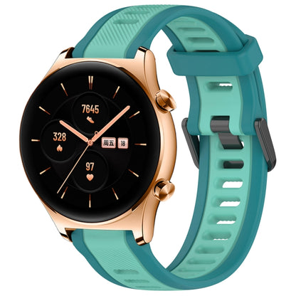 For Honor Watch GS 3 22mm Two Color Textured Silicone Watch Band(Teal) - Watch Bands by PMC Jewellery | Online Shopping South Africa | PMC Jewellery