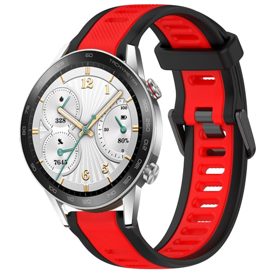 For Honor Watch GS 3i 22mm Two Color Textured Silicone Watch Band(Red+Black) - Watch Bands by PMC Jewellery | Online Shopping South Africa | PMC Jewellery