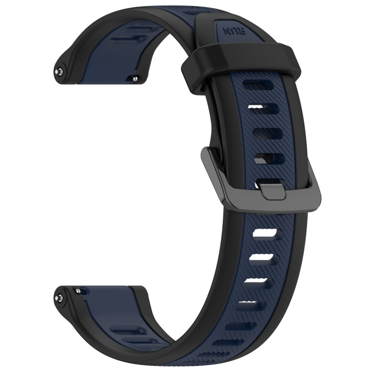 For Amazfit GTS 20mm Two-Color Textured Silicone Watch Band(Midnight Blue+Black) - Watch Bands by PMC TechLife | Online Shopping South Africa | PMC TechLife