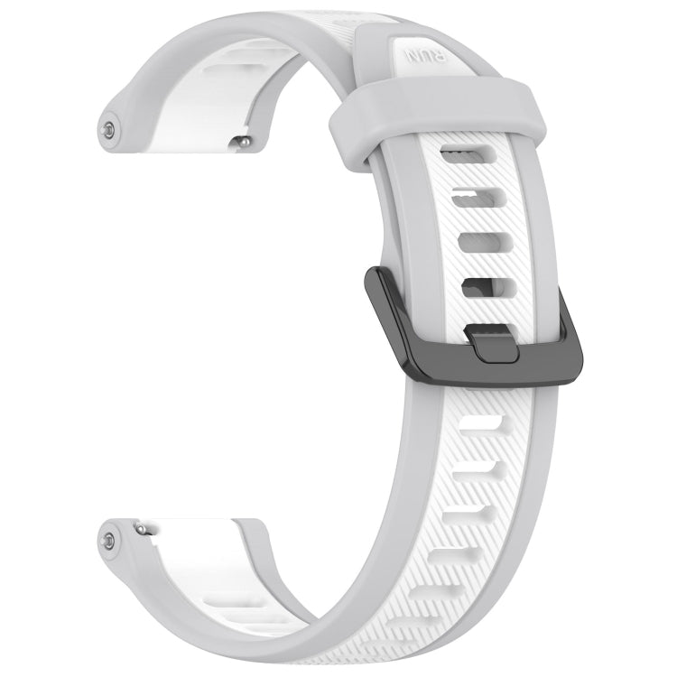 For Amazfit Pop 20mm Two-Color Textured Silicone Watch Band(White+Grey) - Watch Bands by PMC Jewellery | Online Shopping South Africa | PMC Jewellery