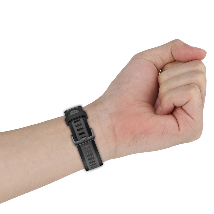 For Amazfit GTS 20mm Two-Color Textured Silicone Watch Band(Grey+Black) - Watch Bands by PMC TechLife | Online Shopping South Africa | PMC TechLife