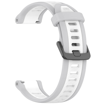 For Garmin Bounce 20mm Two Color Textured Silicone Watch Band(White+Grey) - Watch Bands by PMC Jewellery | Online Shopping South Africa | PMC Jewellery