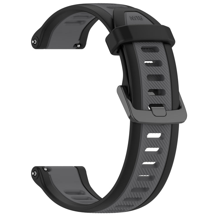 For Garmin Approach S40 20mm Two Color Textured Silicone Watch Band(Grey+Black) - Watch Bands by PMC TechLife | Online Shopping South Africa | PMC TechLife