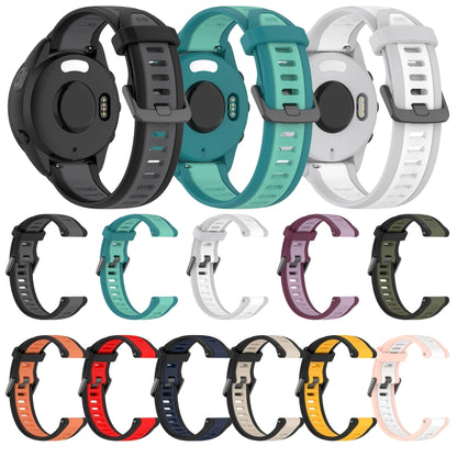 For Garmin Approach S40 20mm Two Color Textured Silicone Watch Band(Teal) - Watch Bands by PMC Jewellery | Online Shopping South Africa | PMC Jewellery