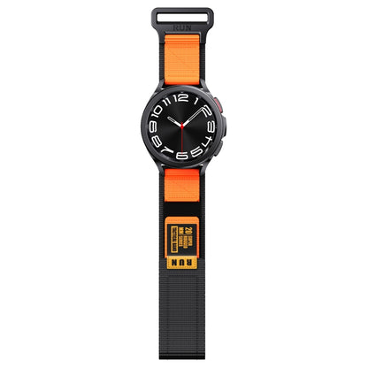 22mm Two Color Nylon Canvas Hook And Loop Fastener Watch Band(Black+Orange) - 22mm Bands by PMC Jewellery | Online Shopping South Africa | PMC Jewellery