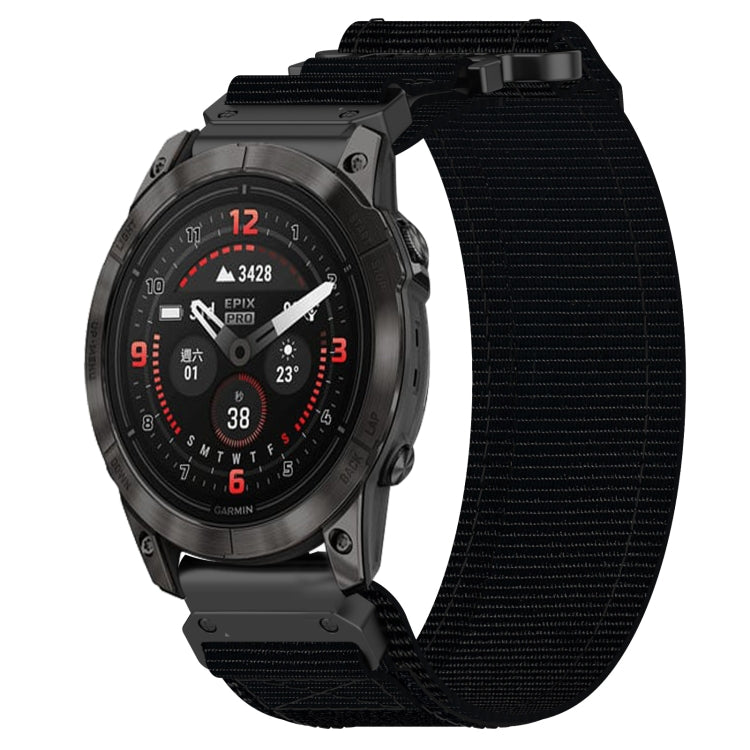 For Garmin Epix Pro 47mm 22mm Nylon Hook And Loop Fastener Watch Band(Black) - free shipping - PMC TechLife - Order now!