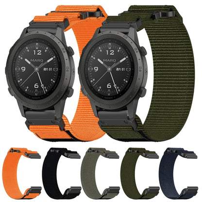 For Garmin Instinct Crossover 22mm Nylon Hook And Loop Fastener Watch Band(Army Green) - Watch Bands by PMC Jewellery | Online Shopping South Africa | PMC Jewellery