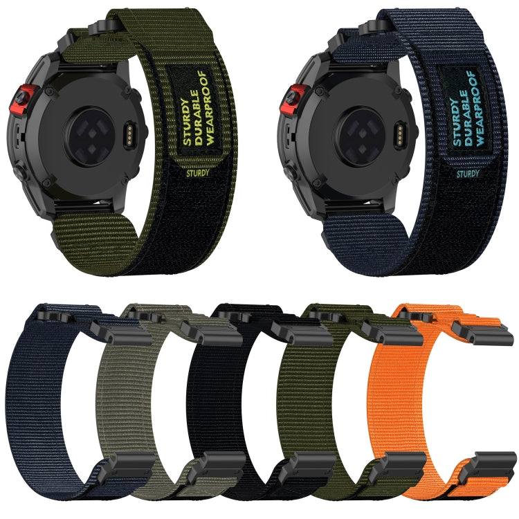 For Garmin Instinct Crossover 22mm Nylon Hook And Loop Fastener Watch Band(Army Green) - Watch Bands by PMC Jewellery | Online Shopping South Africa | PMC Jewellery