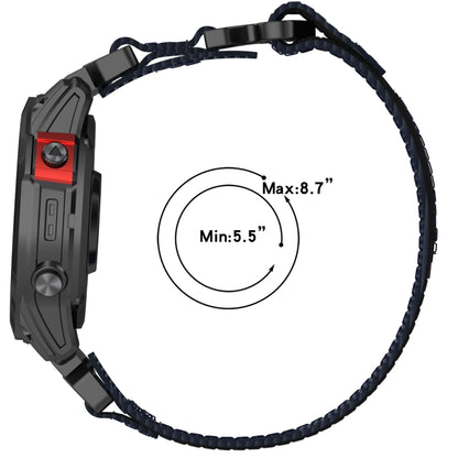 For Garmin Tactix 7 26mm Nylon Hook And Loop Fastener Watch Band(Blue) - Watch Bands by PMC Jewellery | Online Shopping South Africa | PMC Jewellery